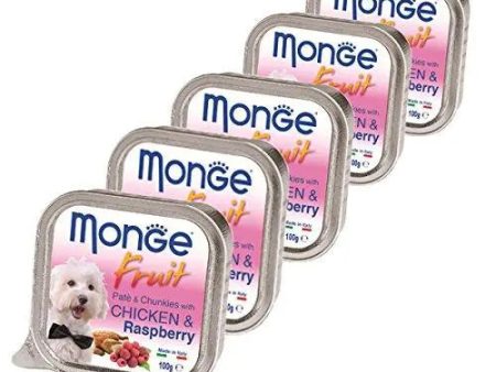 Monge Fruit - Pate and Chunkies with Chicken and Raspberry(Pack of 5) For Sale