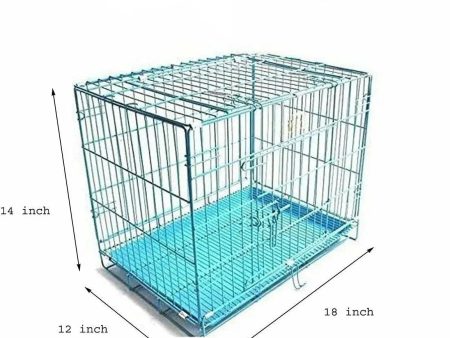 Adidog Imported Dog Cage With Removable Tray Blue 18 Inch  1 no. Online Hot Sale