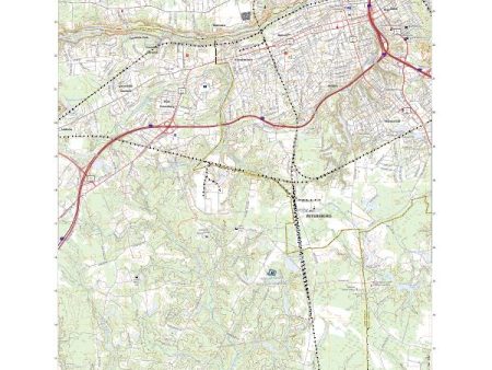 US Topo 7.5-minute map for Petersburg VA Online Sale