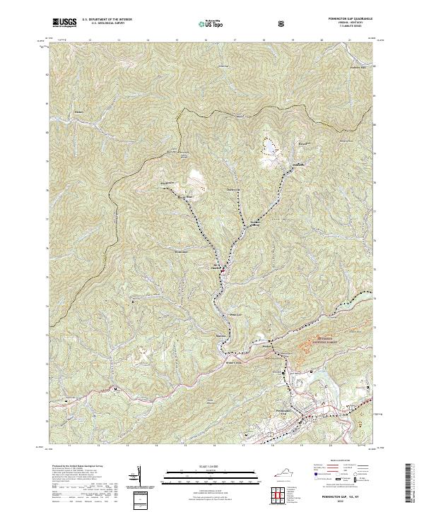 US Topo 7.5-minute map for Pennington Gap VAKY Discount