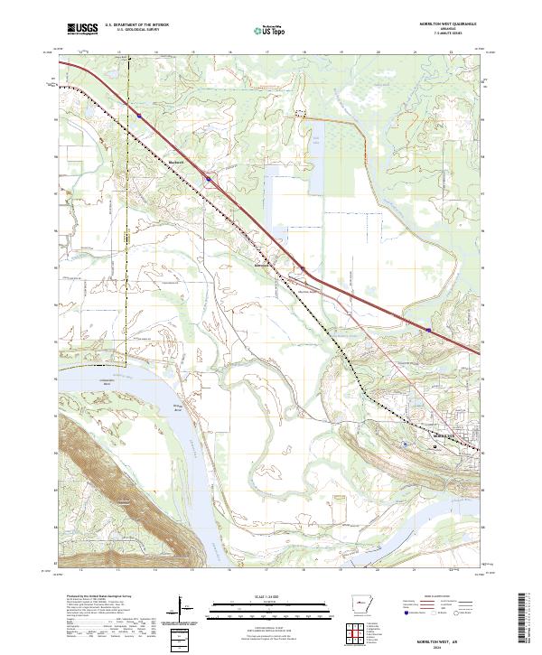 US Topo 7.5-minute map for Morrilton West AR Sale