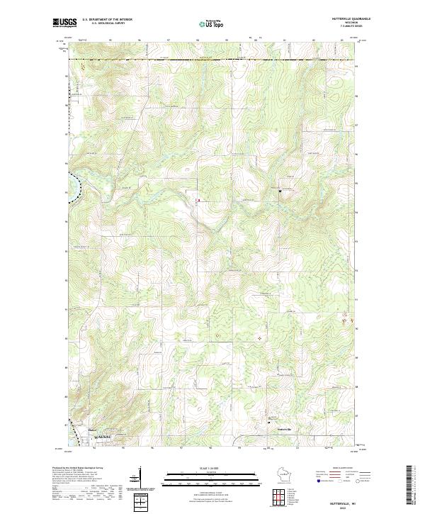 US Topo 7.5-minute map for Nutterville WI Fashion