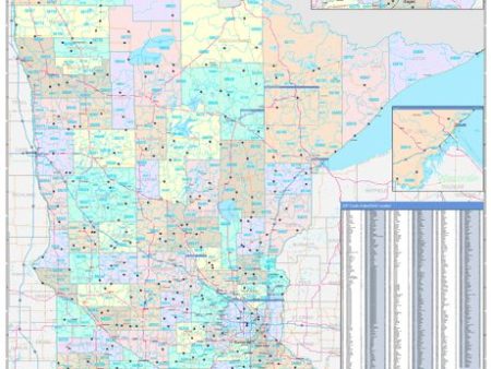 Color Cast Style Wall Map of Minnesota by Market Maps Discount