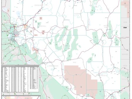 Premium Style Wall Map of Nevada by Market Maps For Discount