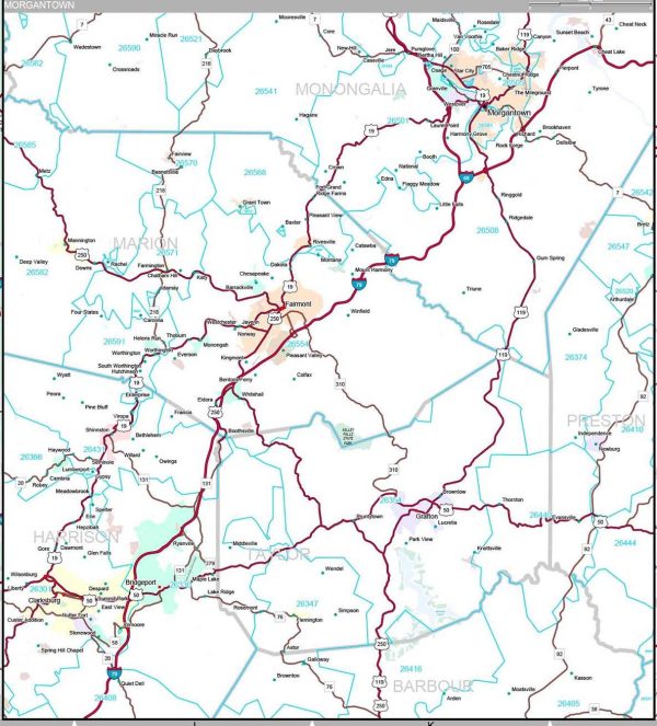 Premium Style Wall Map of West Virginia by Market Maps Supply