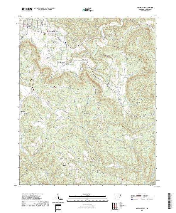 US Topo 7.5-minute map for Mountain View AR Supply