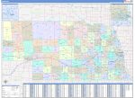 Color Cast Style Wall Map of Nebraska by Market Maps For Discount