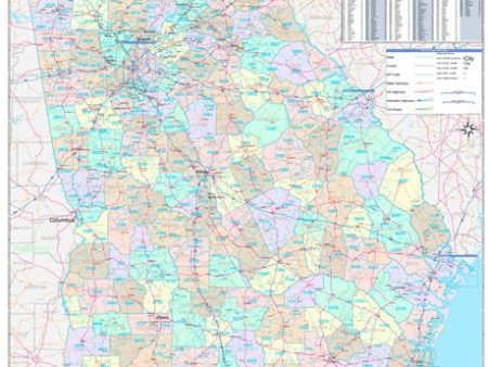 Color Cast Style Georgia Wall Map by Market Maps For Cheap