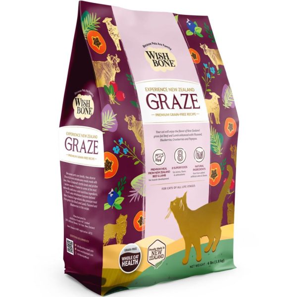 25% OFF: Wishbone Graze Beef, Lamb & Chicken Grain-Free Dry Cat Food 4lb Hot on Sale