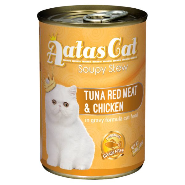 Aatas Cat Soupy Stew Tuna Red Meat With Chicken In Gravy Grain-Free Adult Canned Cat Food 400g For Discount