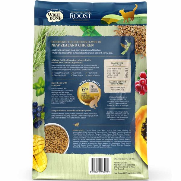 25% OFF: Wishbone Roost Chicken Grain-Free Dry Cat Food 4lb Fashion