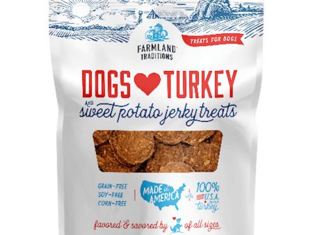 Farmland Traditions Dogs Love Turkey & Sweet Potato Jerky Grain-Free Dog Treats 6oz Supply