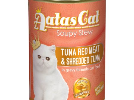 Aatas Cat Soupy Stew Tuna Red Meat With Shredded Tuna In Gravy Grain-Free Adult Canned Cat Food 400g Online Sale