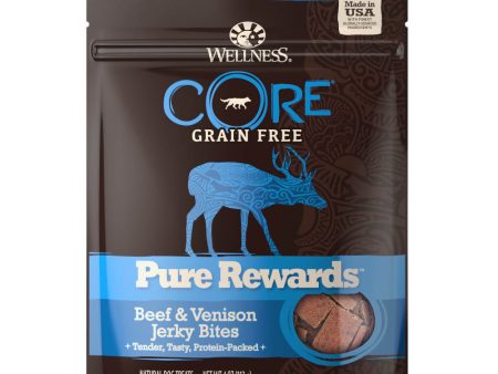 Wellness Core Pure Rewards Beef & Venison Jerky Grain Free Dog Treats 4oz Hot on Sale